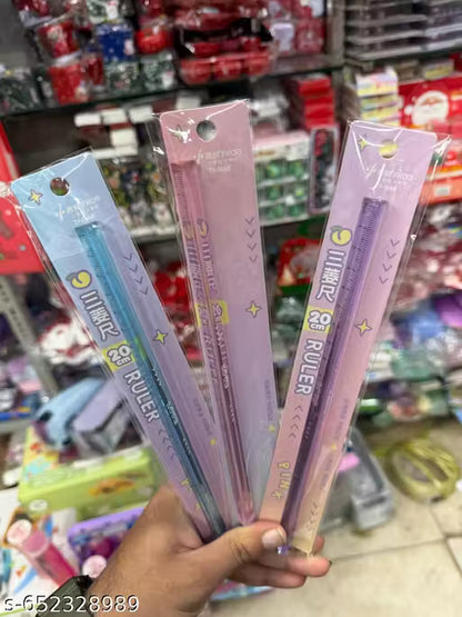 Crystal scale ruler set of 3 transparent rulers