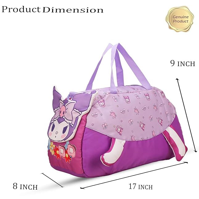 Cute 3D Kuromi travel duffel bag for kids and adults