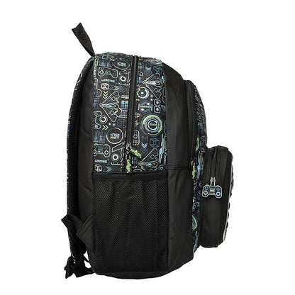 Tech pattern gaming backpack for kids