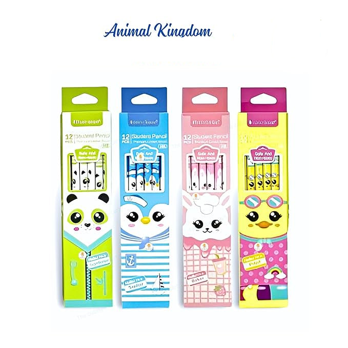 Animal print pencils for kids colorful school stationery