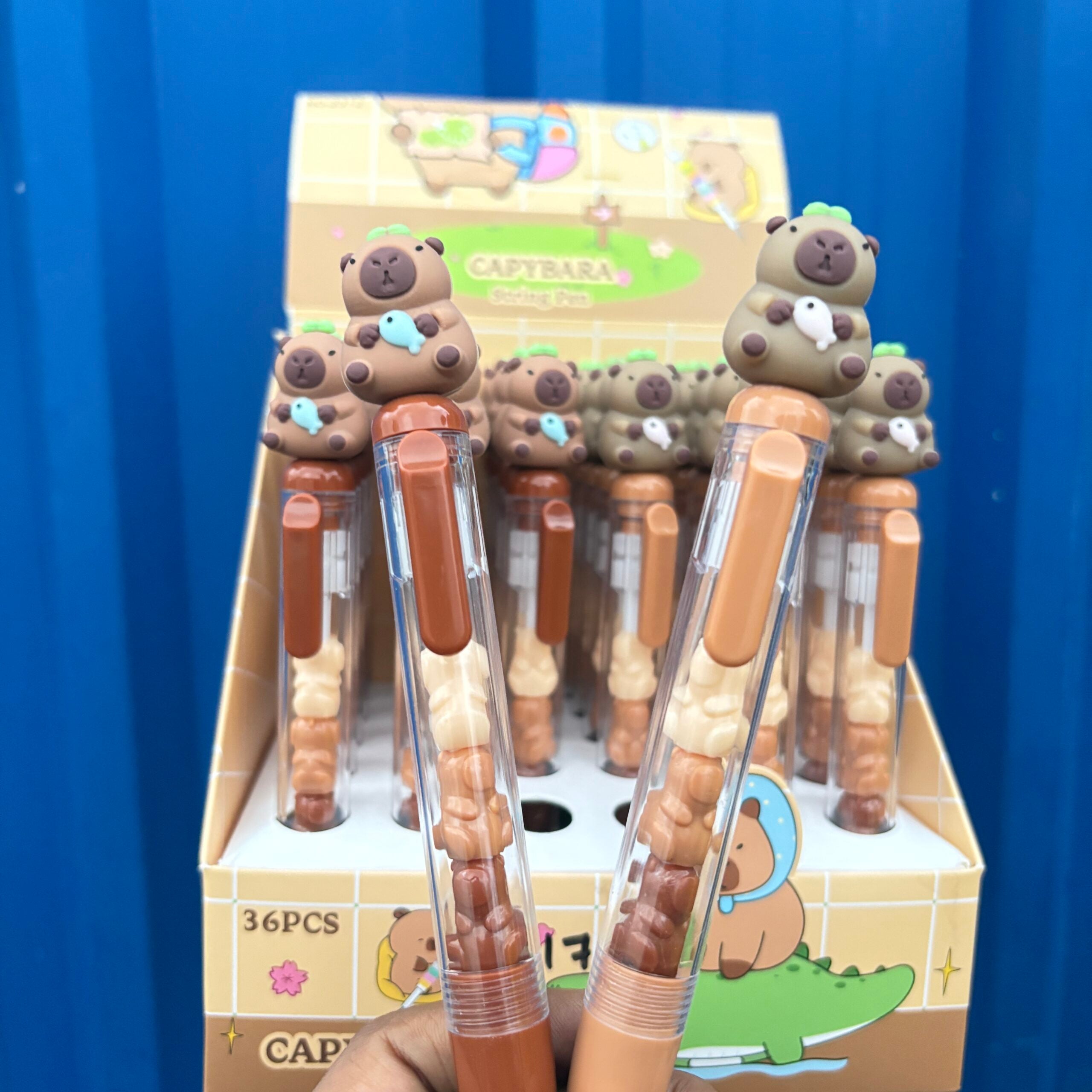 Cute capybara fluorescent pen set for kids