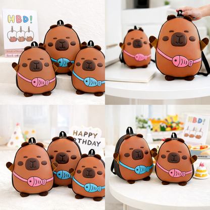Cute capybara cartoon hardcase backpack for kids school