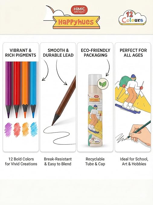 Kids Drawing Colour Pencils – 12