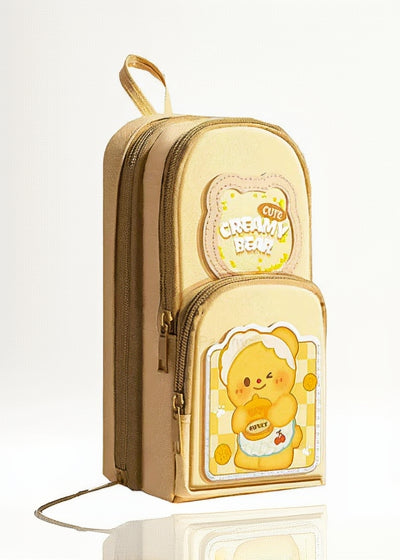 cream bear pencil case