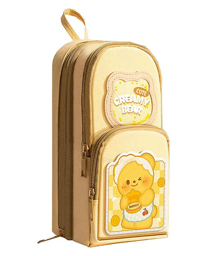 Creamy Bear Pencil Case – Creamy & Blue