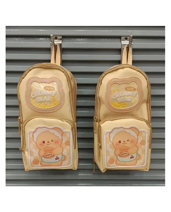 Creamy Bear Pencil Case – Creamy & Blue