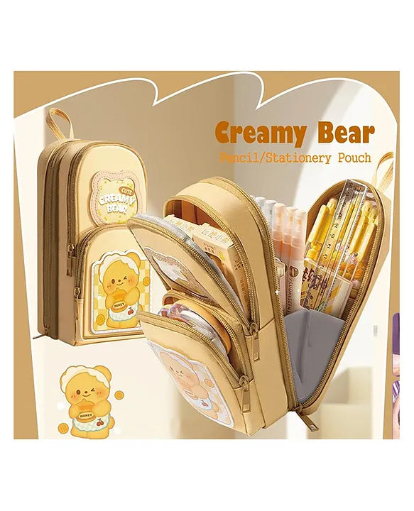 Creamy Bear Pencil Case – Creamy & Blue