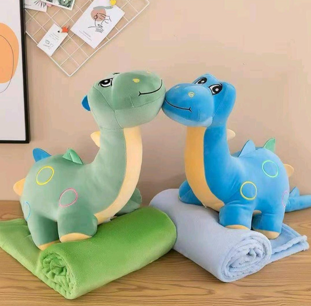Dinosaur Plush Toy with Blanket Set