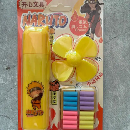 Naruto electric eraser with refill rubber for kids