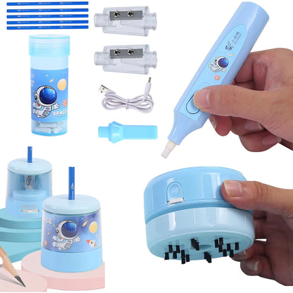 3-in-1 Electric Sharpener Eraser Vacuum Set