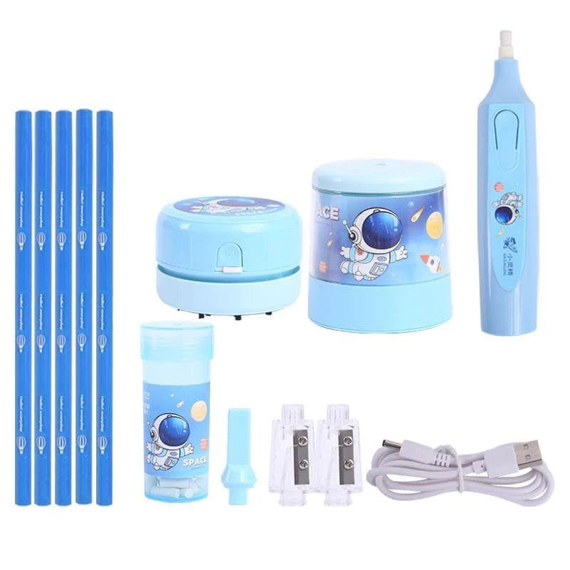 3-in-1 Electric Sharpener Eraser Vacuum Set
