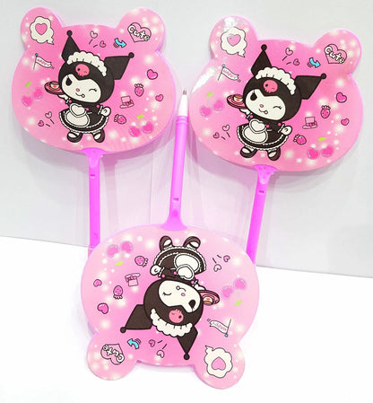 Cute Cartoon Handheld Fan with Pen