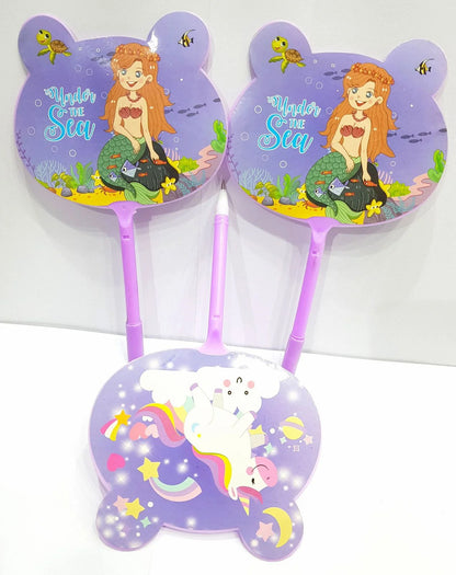 Cute Cartoon Handheld Fan with Pen
