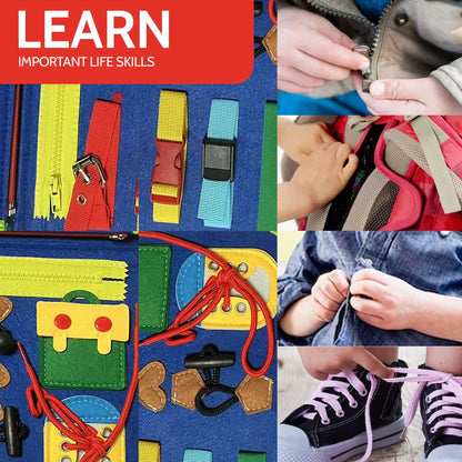 Felt Busy Activity Board & Montessori Busy Book for Toddlers