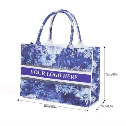 Branded Large Capacity Felt Tote