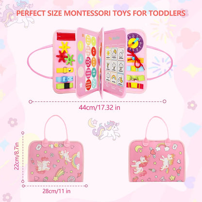 Felt Busy Activity Board & Montessori Busy Book for Toddlers