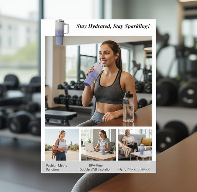 Glitter rhinestone tumbler cup