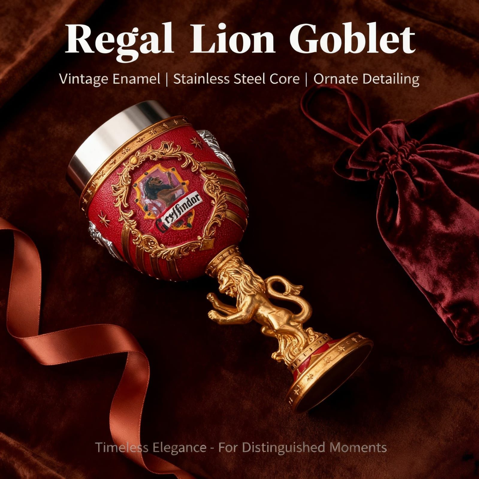 Red enamel Gryffindor collectible goblet