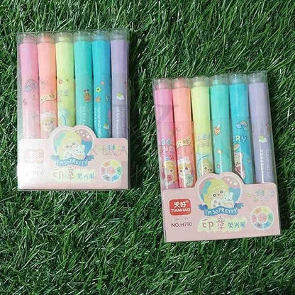 Cute fruit scented highlighter pen set