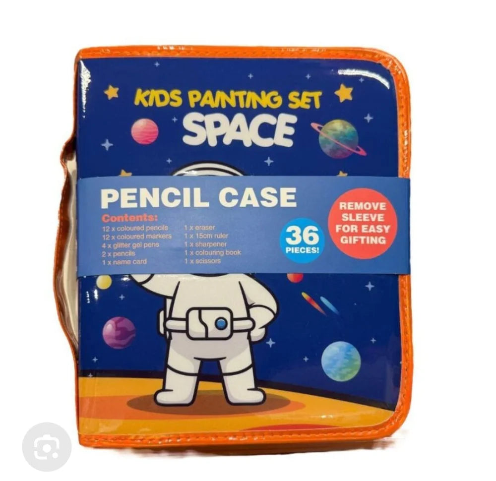 Space Theme Painting & Pencil Case Set for Kids