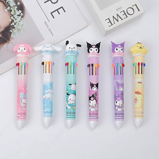 10-in-1 Multicolor Kitty Pen for Kids
