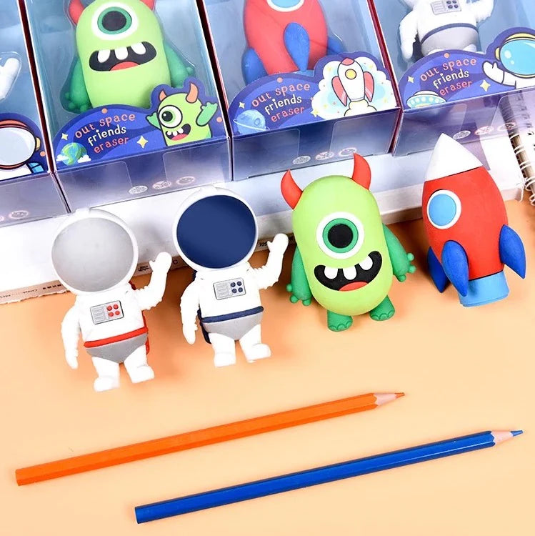 Space themed erasers