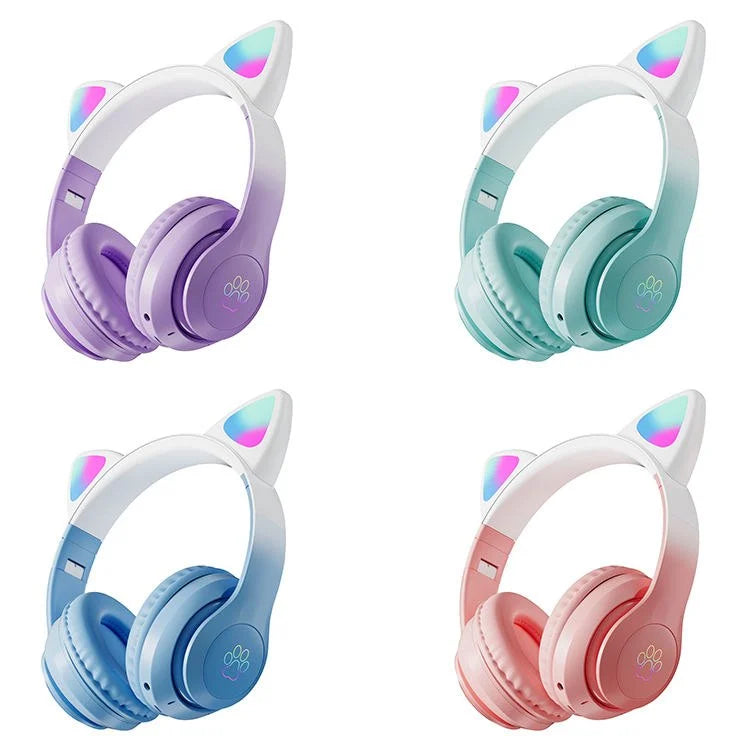 LED Cat Ear Wireless Headphones