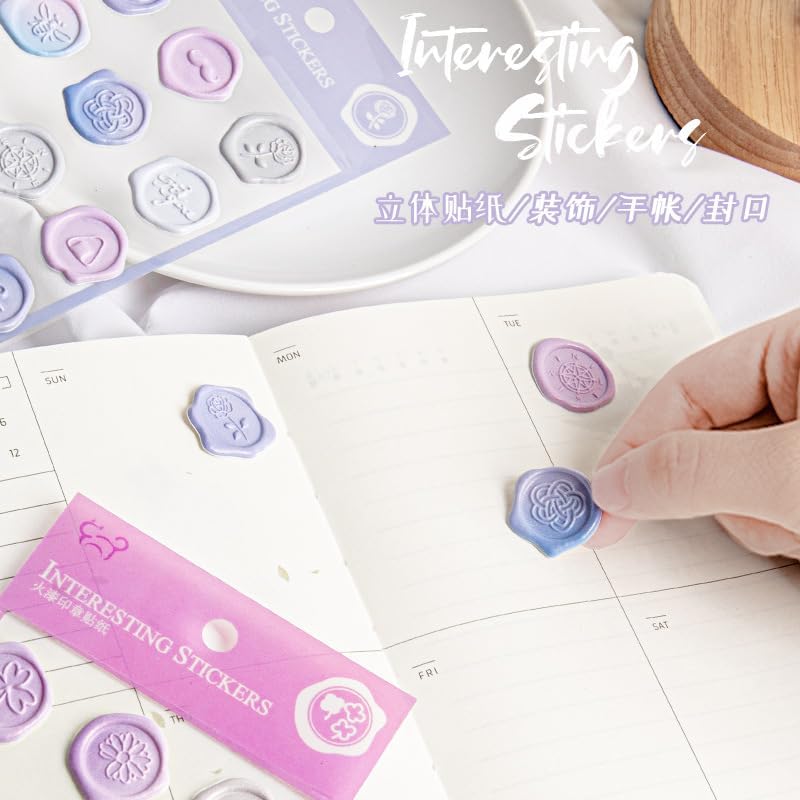 Pastel Wax Seal Puffy Stickers
