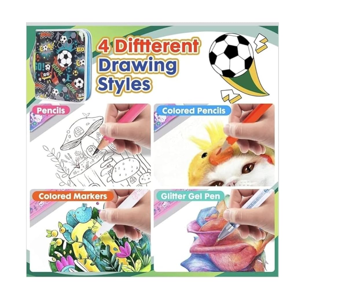 Kids Football Art & Coloring Activity Kit