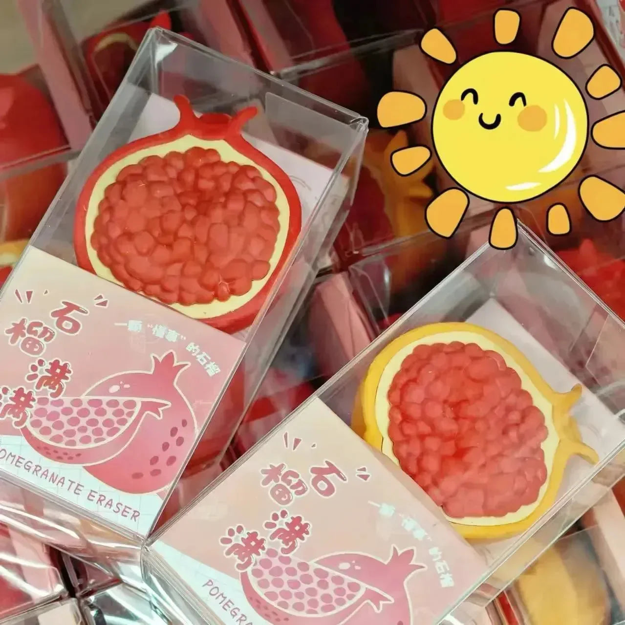 Cute Pomegranate Pop 3D Eraser for School