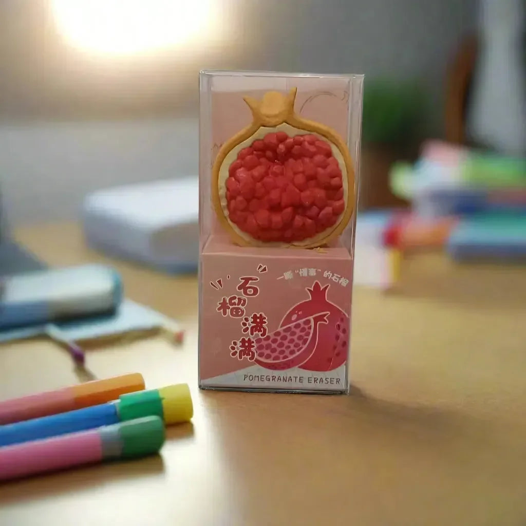 Cute Pomegranate Pop 3D Eraser for School