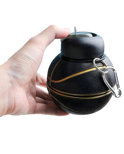 SCHOOLISH 550 ml Silicone Expandable & Foldable Basketball Water Bottle