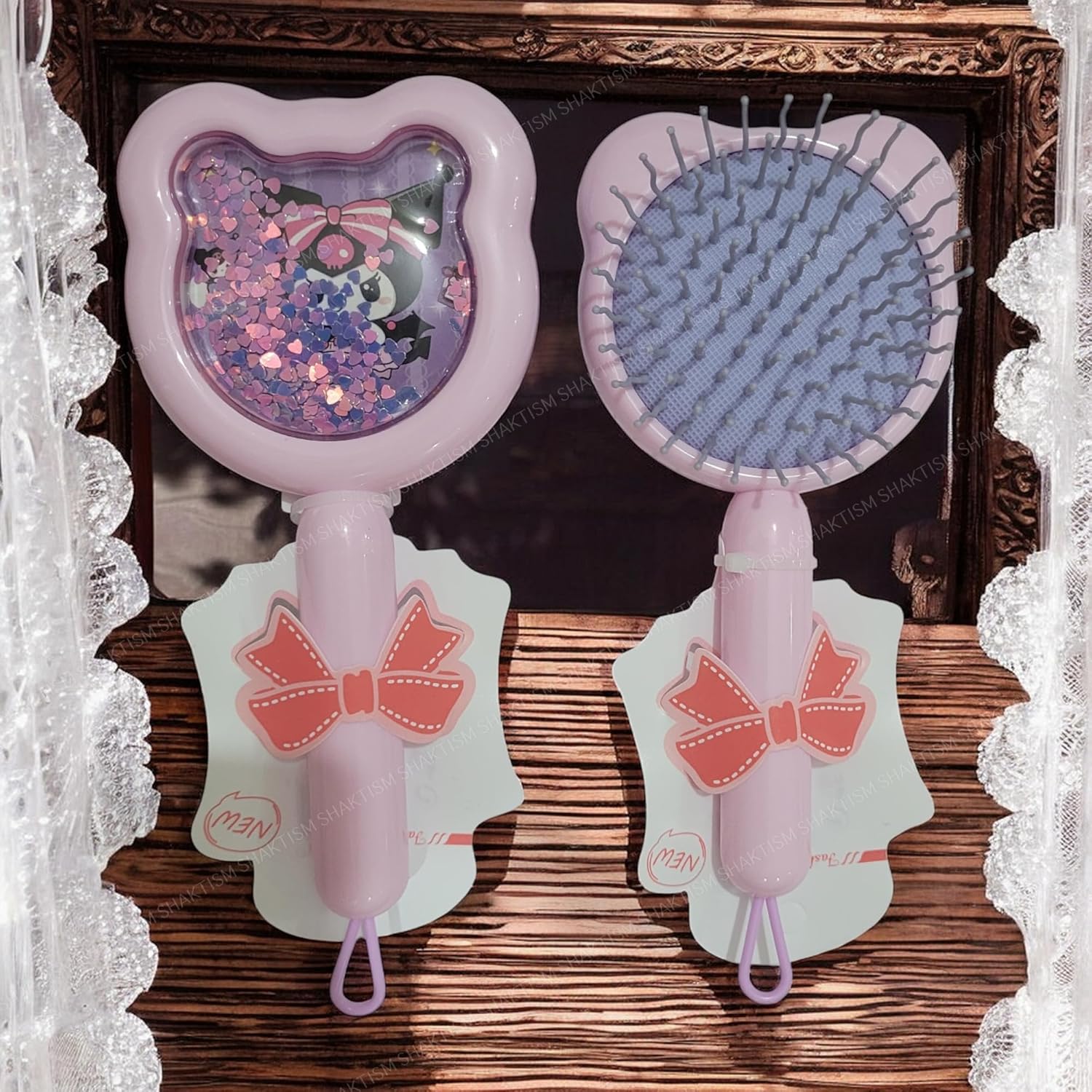 SHAKTISM Glitter Confetti Detangling Hair Brush for Kids