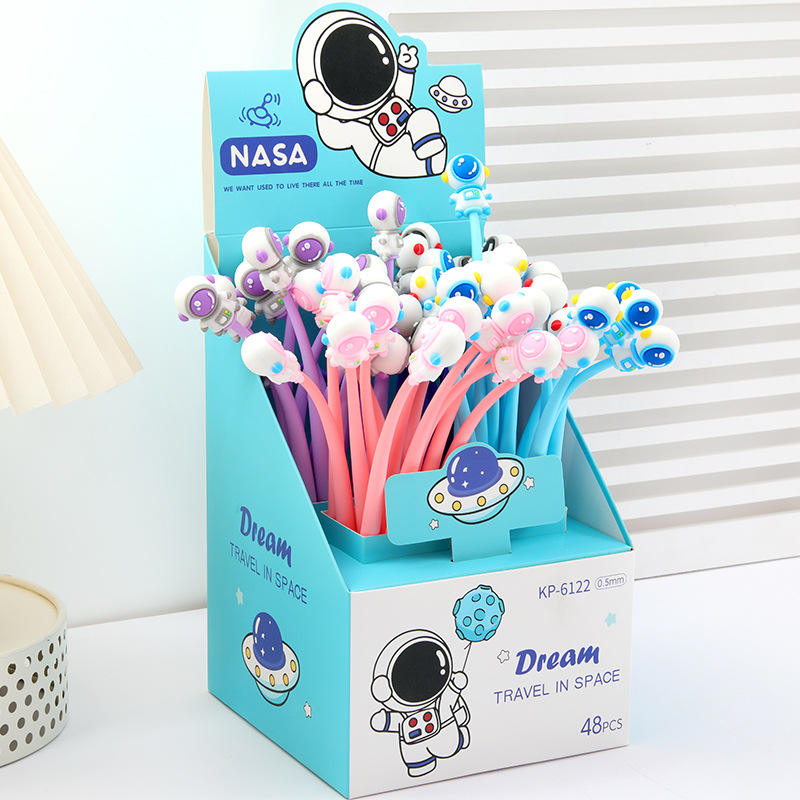Space themed gel pens with astronaut toppers
