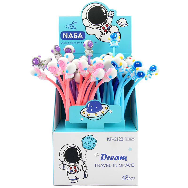 Space themed gel pens with astronaut toppers