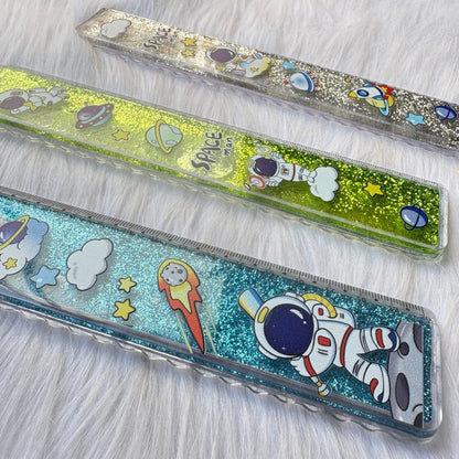 Space themed water gliter scale