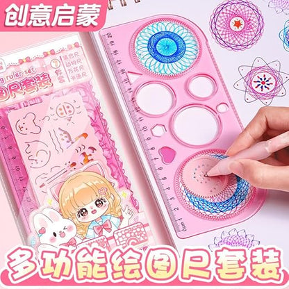 8-Piece Dinosaur Drawing Ruler Kit