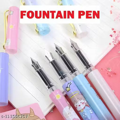 Unicorn glitter fountain pen set with bookmark