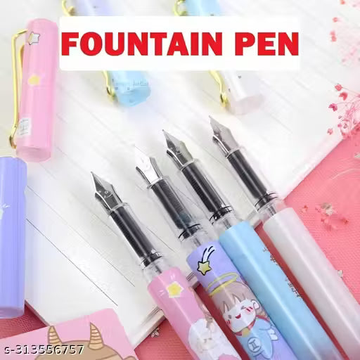 Unicorn glitter fountain pen set with bookmark