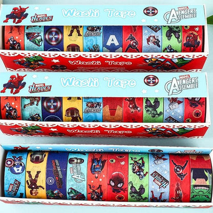 Marvel Heroes washi tape set of 10 with Spider-Man and Avengers designs