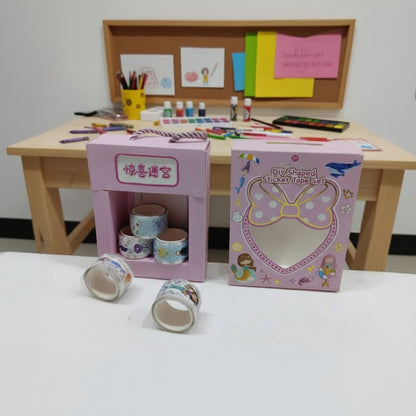 Butterfly sticker tape set in pastel colors with decorative patterns