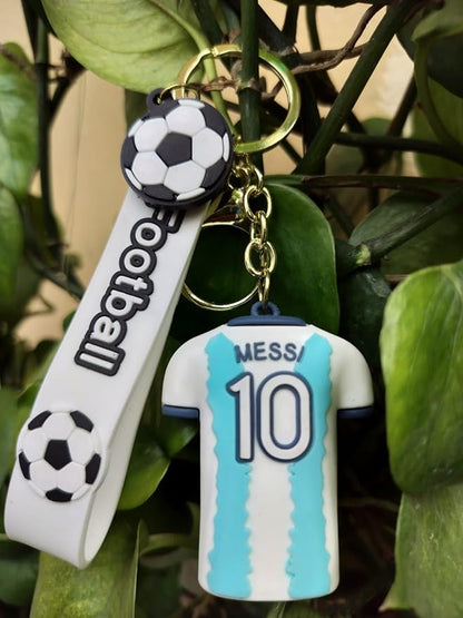 Vision White & Blue 3D Messi Jersey Keychain