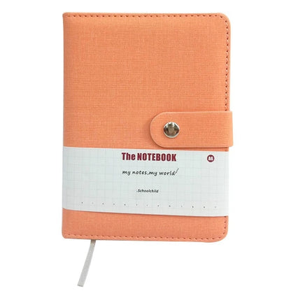 Small button leather notebook A6 size journal