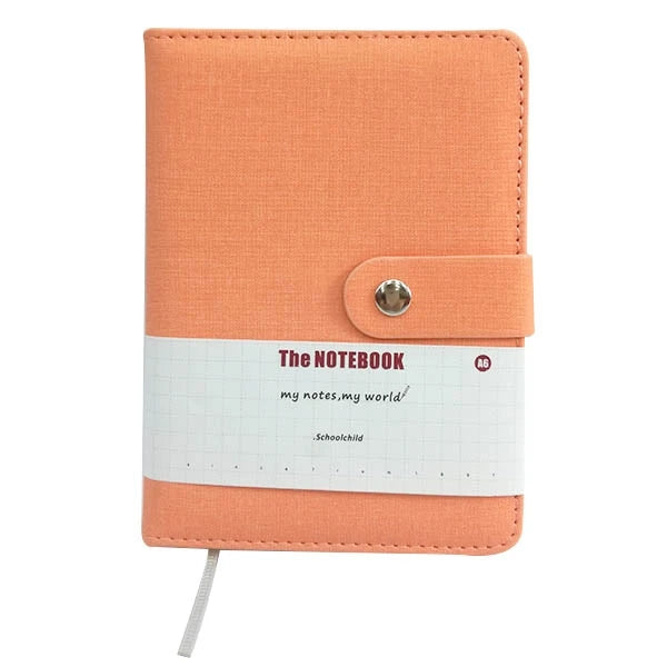 Small button leather notebook A6 size journal