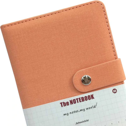 Small button leather notebook A6 size journal
