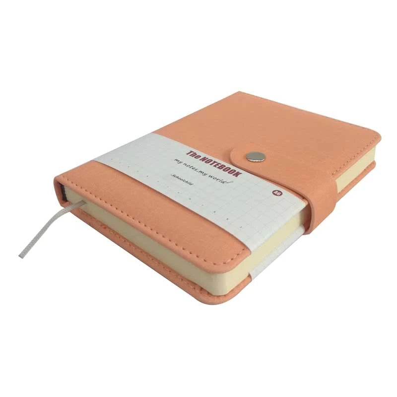 Small button leather notebook A6 size journal