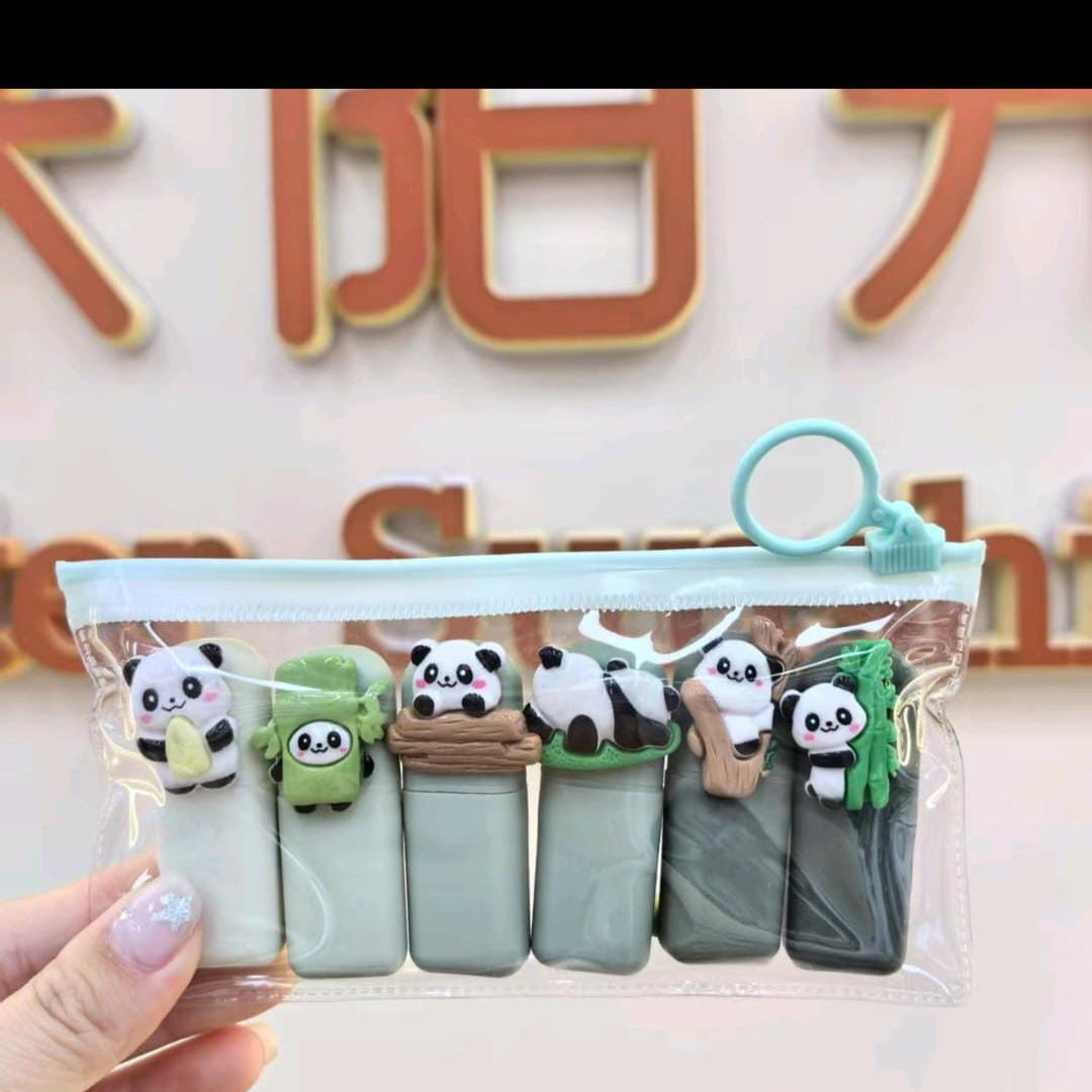 Cute character highlighter set pack of 6 pens