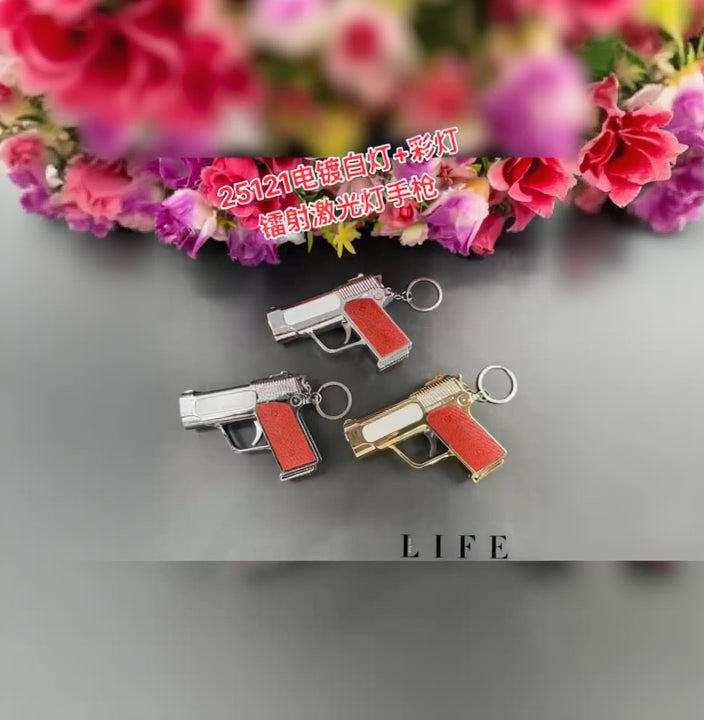 Mini Gun Laser Light Keychain