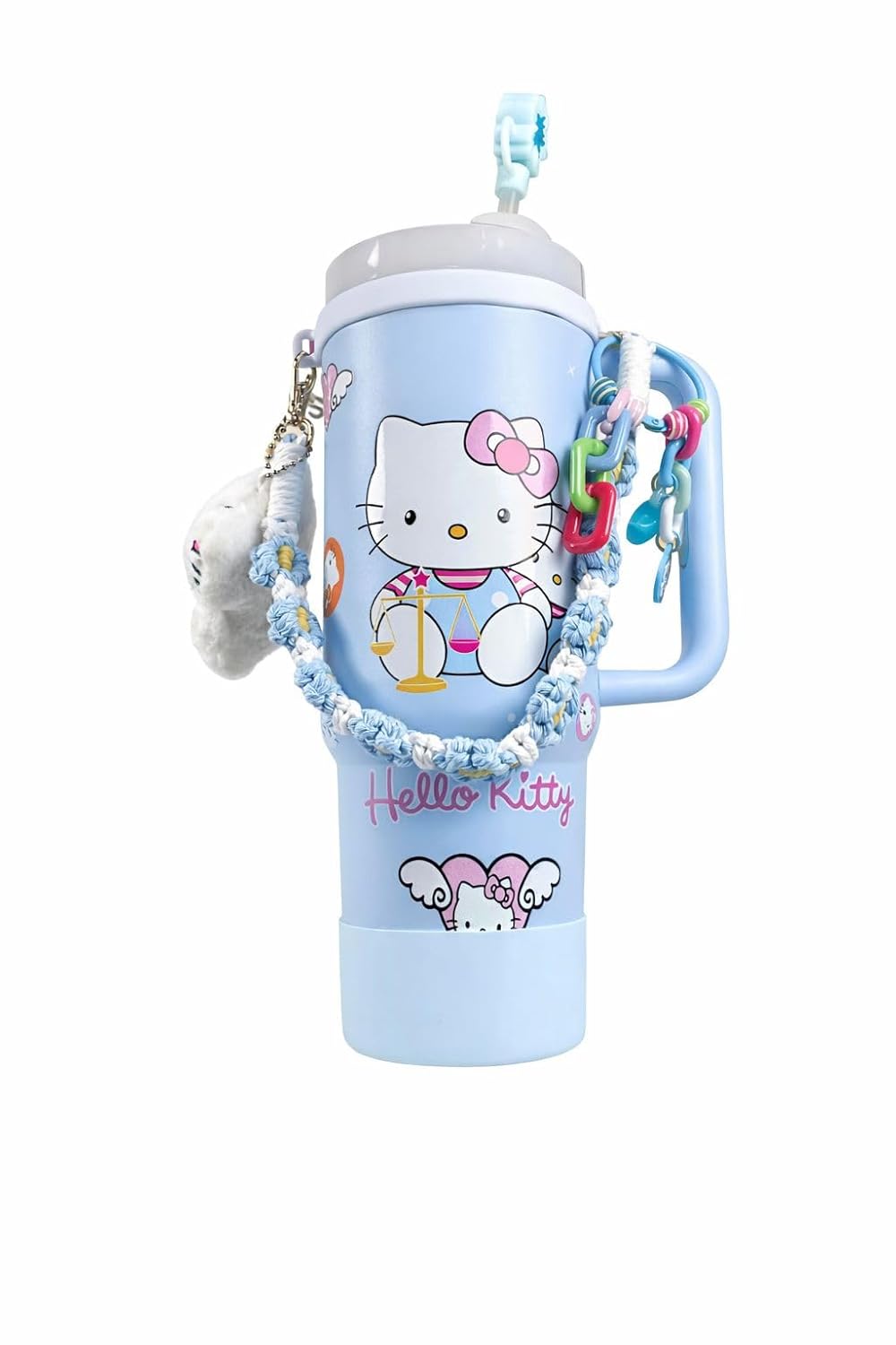 Iridescent Insulated Tumbler with Handle & Straw