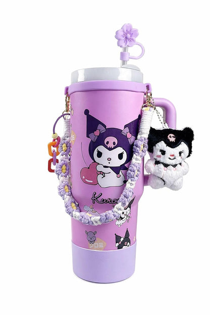 Iridescent Insulated Tumbler with Handle & Straw